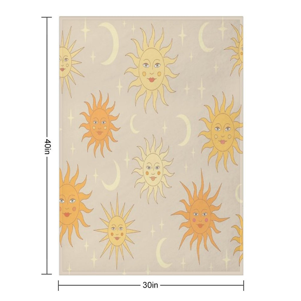 Boho Sun Pattern Durable Throw Blanket