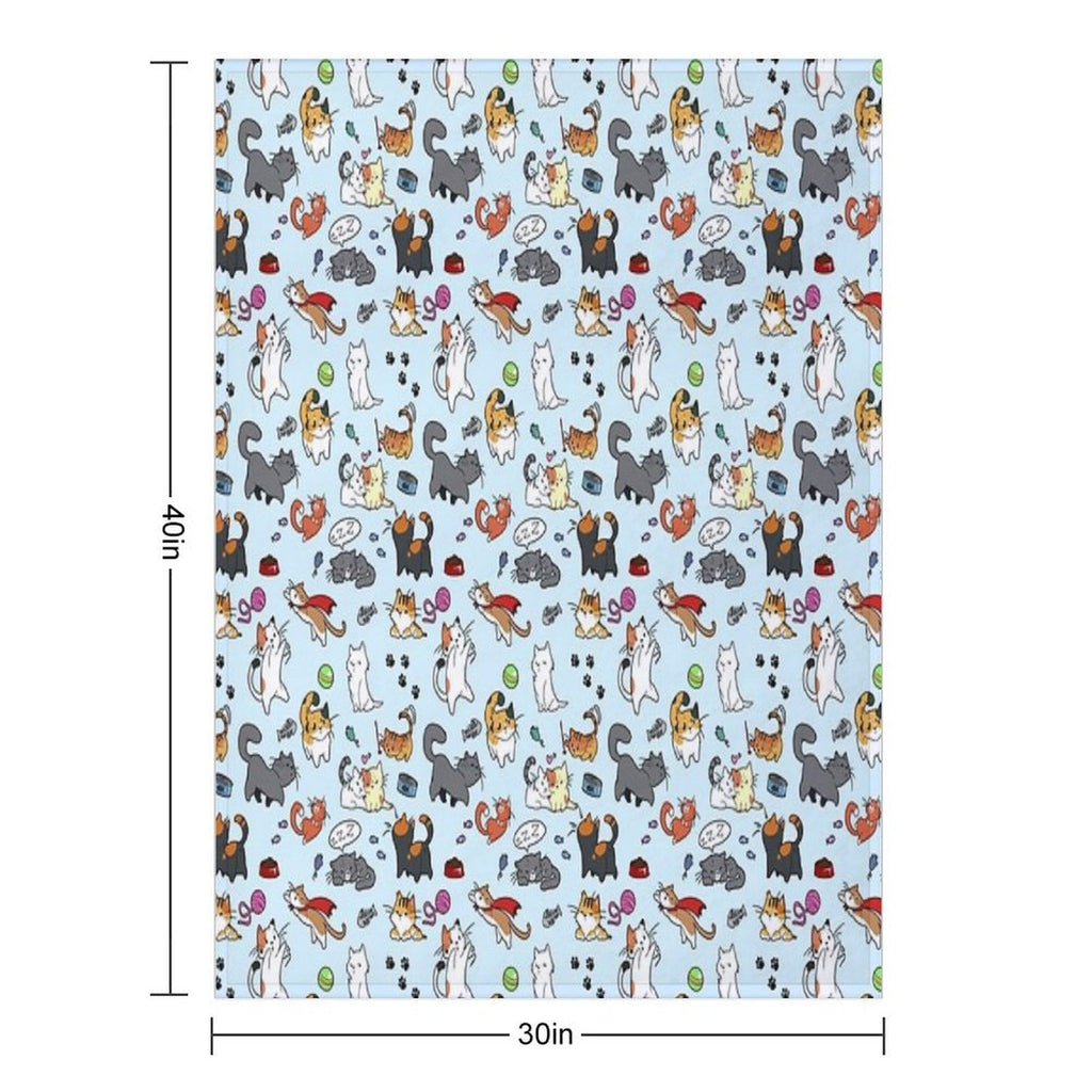 Cats!! Sustainable Throw Blanket