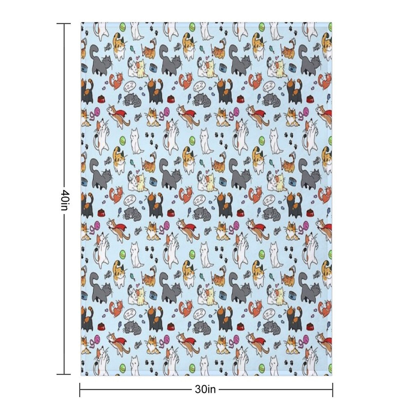 Cats!! Sustainable Throw Blanket