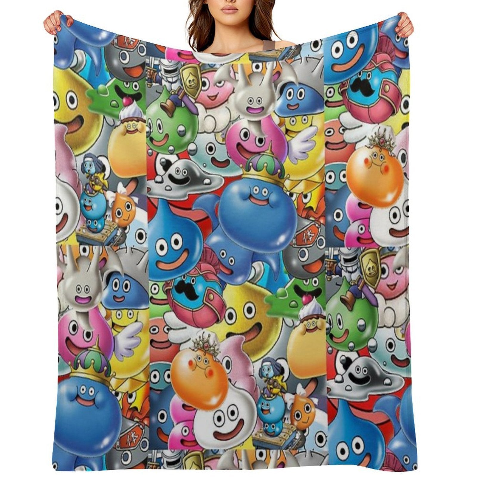 Dragon Quest Slimes Sustainable Throw Blanket