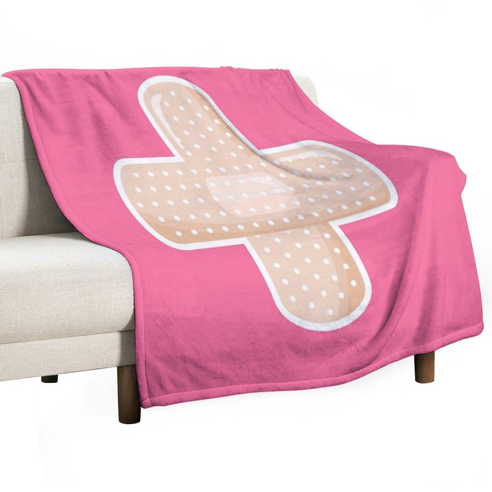 First Aid Kit Plaster - Pink Durable Throw Blanket