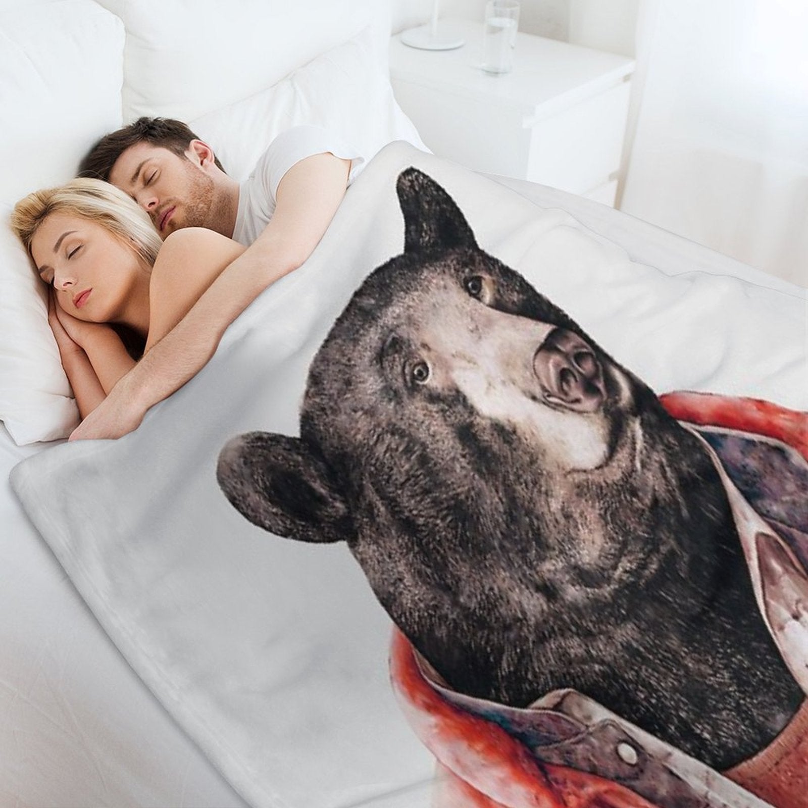 Black Bear Durable Throw Blanket