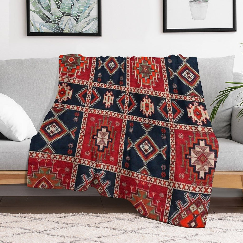 Bohemian Artwork Plush Throw Blanket
