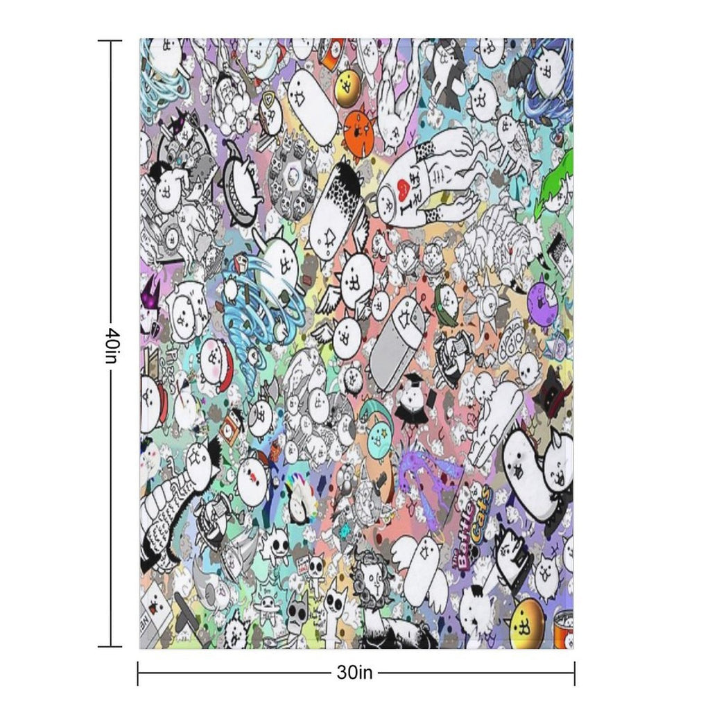 Battle Cats Machine-washable Throw Blanket
