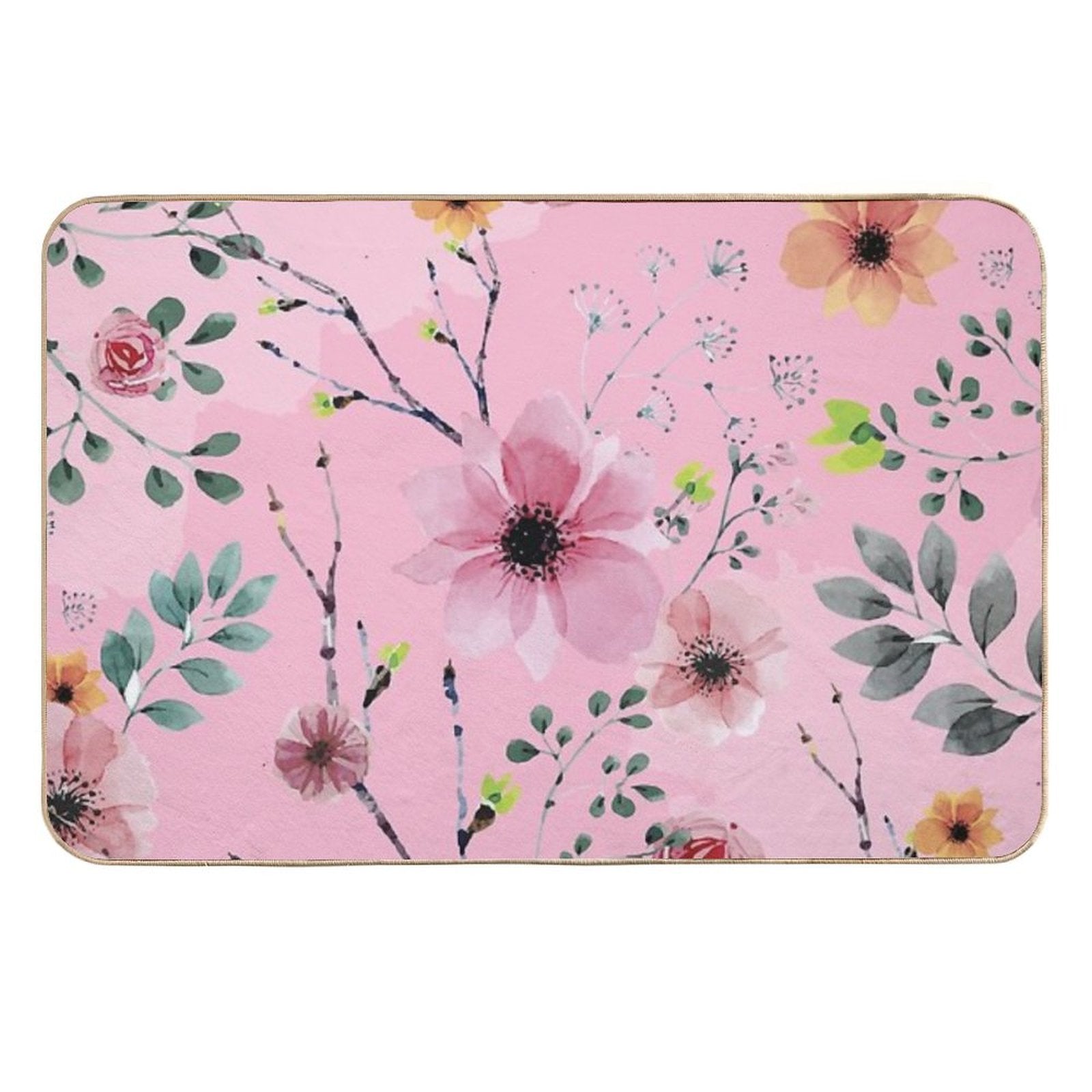 Watercolor Flowers XIII (different Flowers)  Slip-Resistant Bath Mat