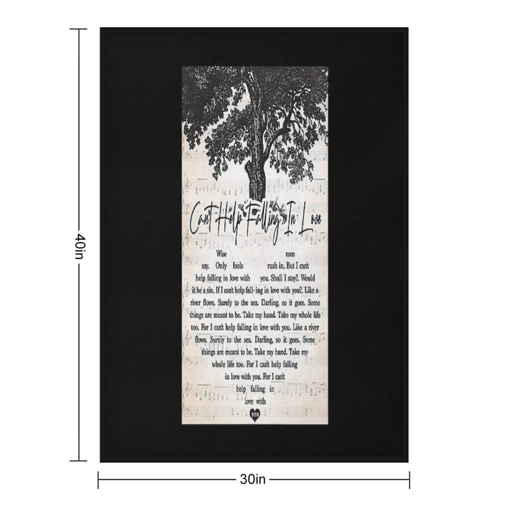 Elvis Presley - Can't Help Falling In Love Lyrics Lovers Shrink-resistant Throw Blanket