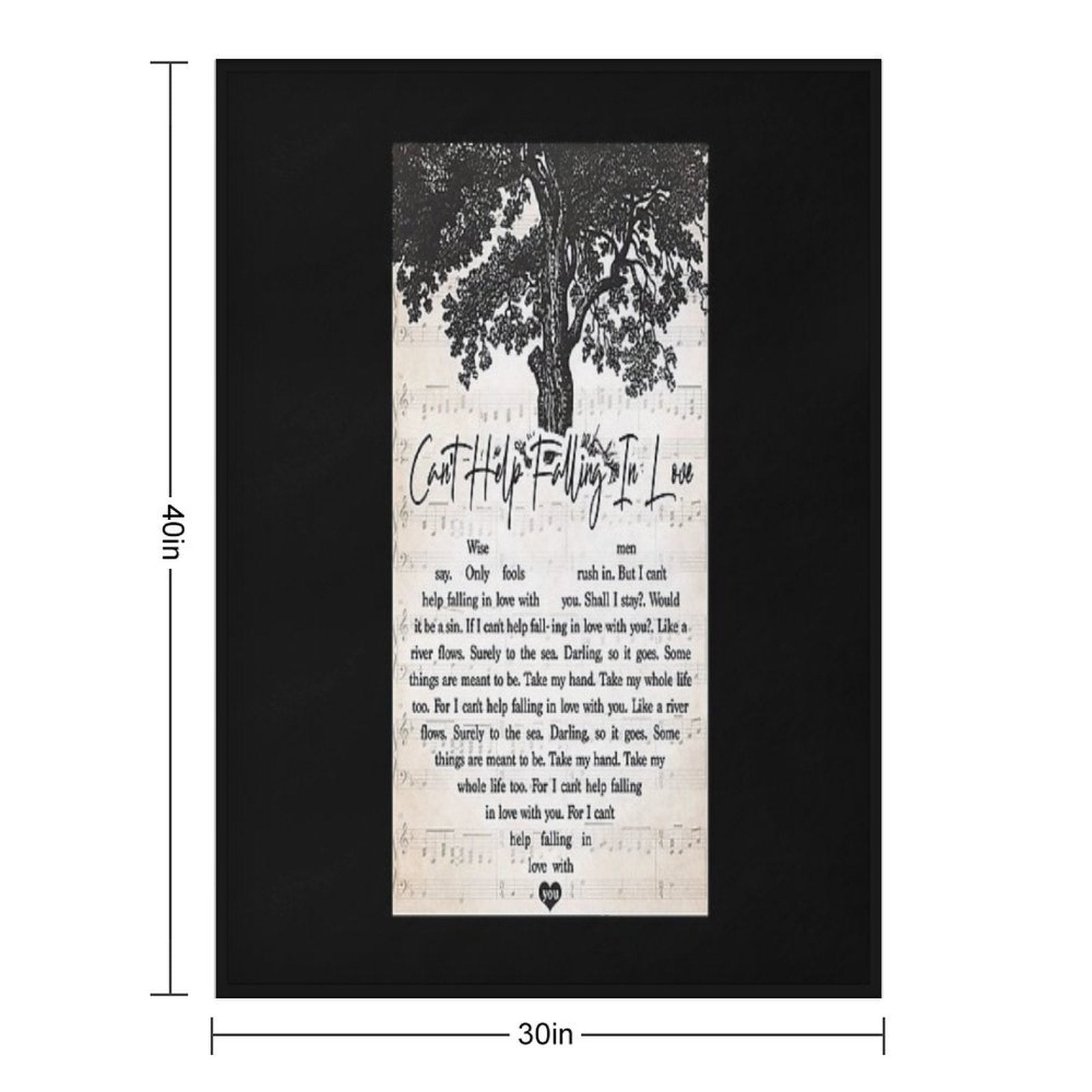 Elvis Presley - Can't Help Falling In Love Lyrics Lovers Shrink-resistant Throw Blanket