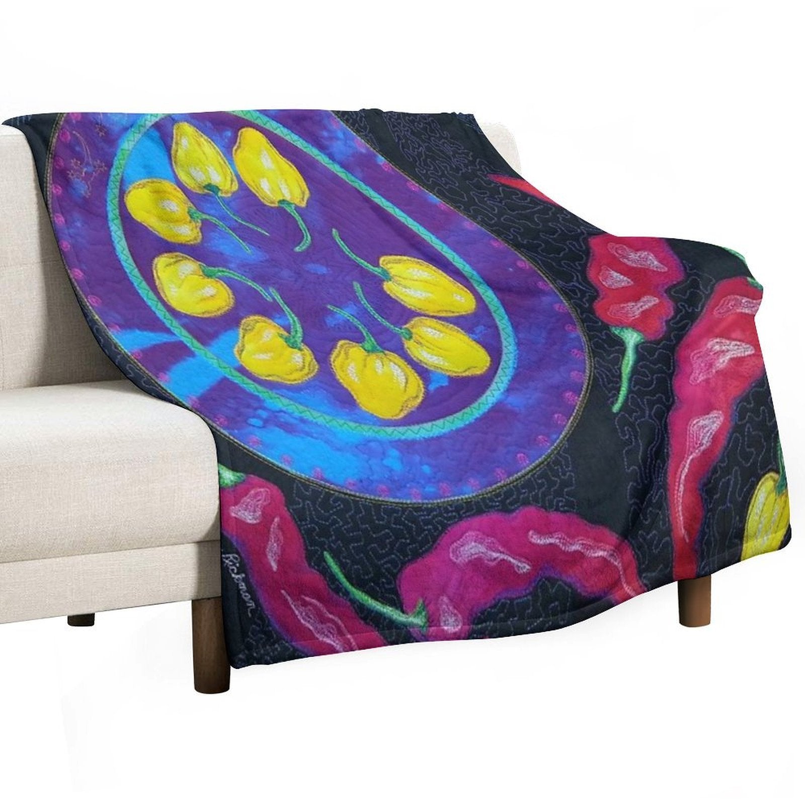Hotta Hotta - Hot Chili Peppers Velvety-soft Throw Blanket