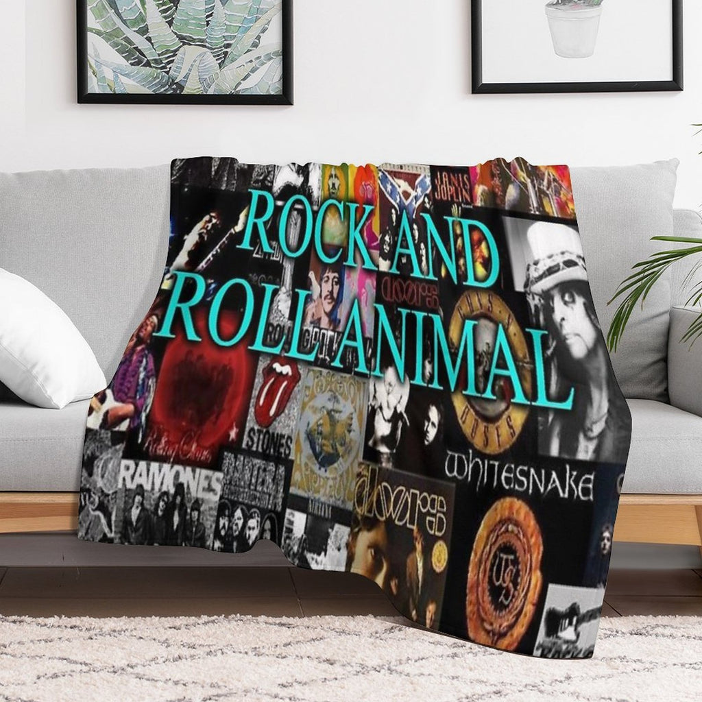 Rock And Roll Animal Shrink-resistant Throw Blanket
