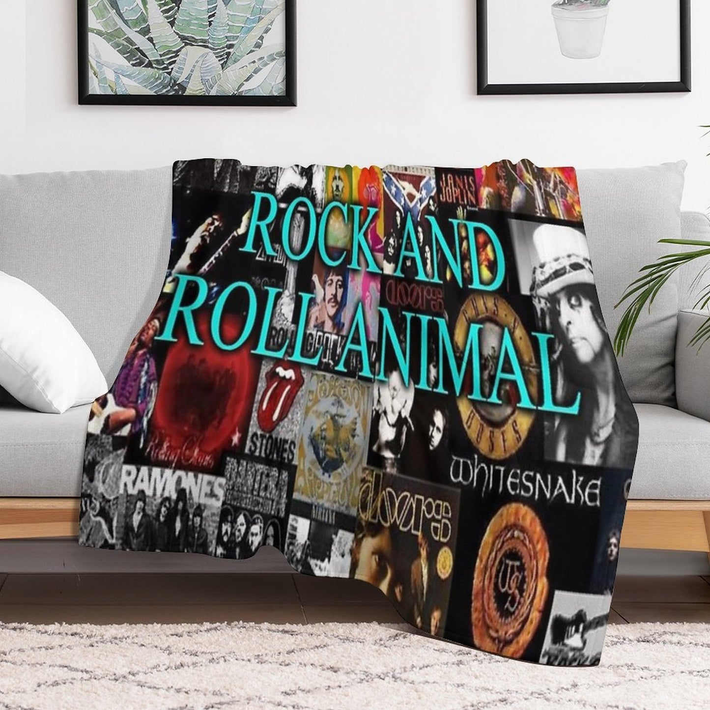 Rock And Roll Animal Shrink-resistant Throw Blanket