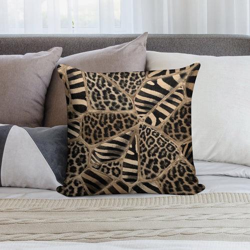 Animal Print - Leopard And Zebra - Pastel Gold Soft Style Accent Throw Pillow