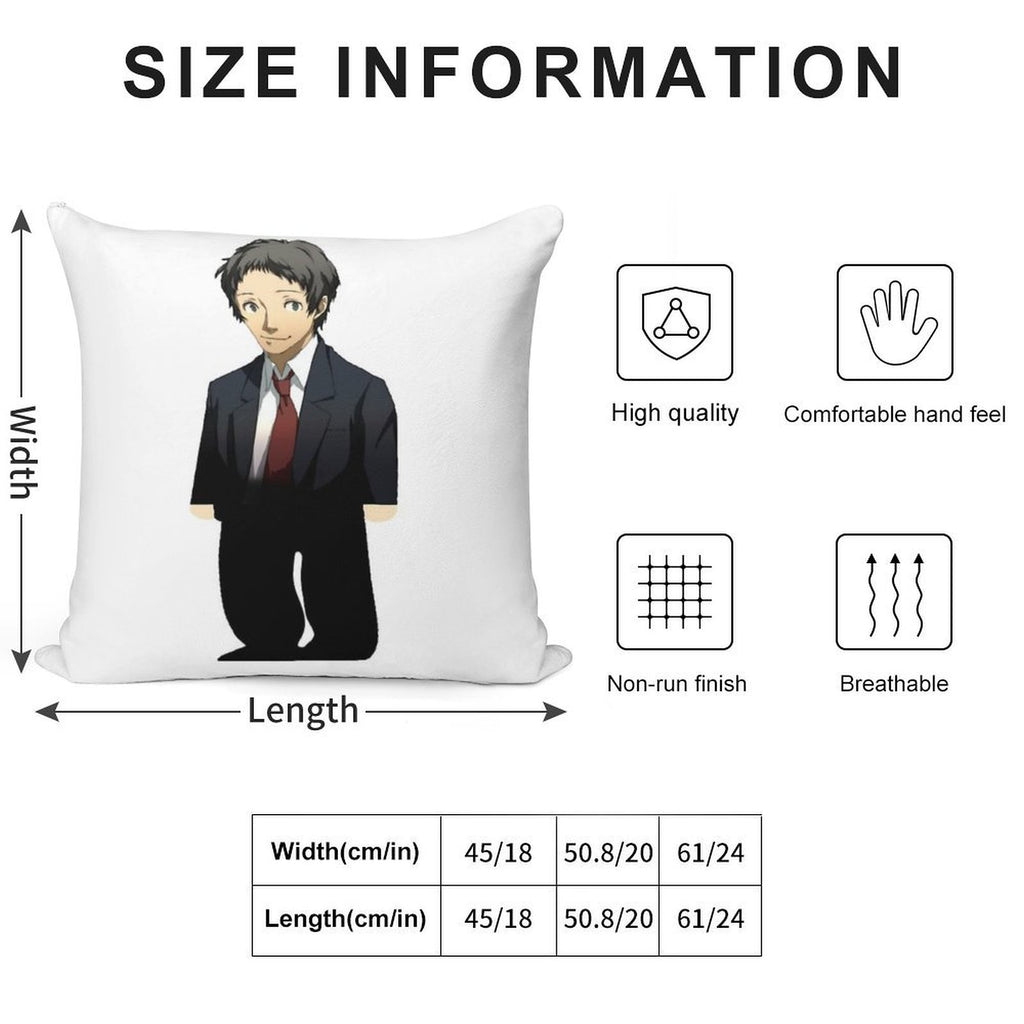Adachi From Persona Soft Anti-Pilling Throw Pillow