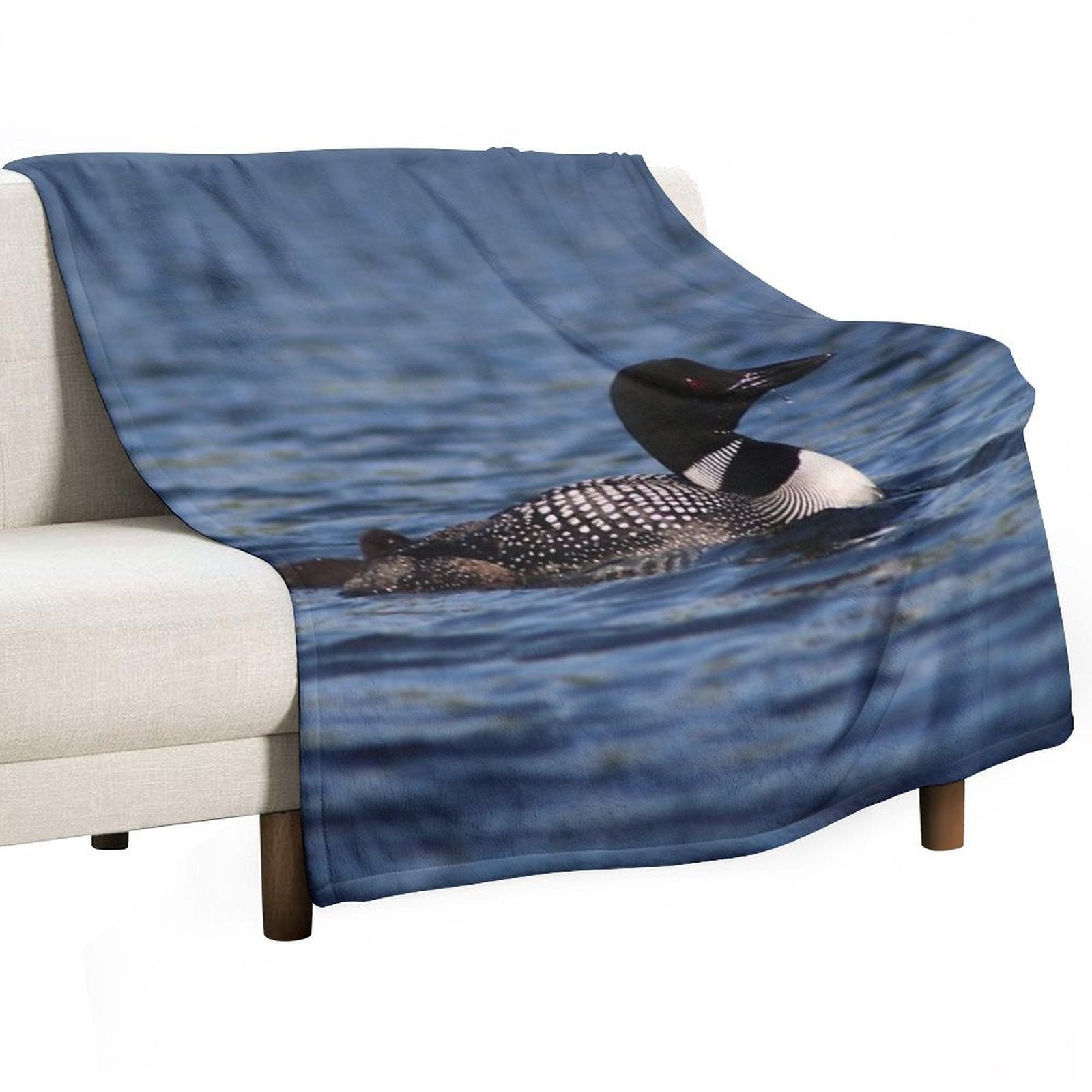 Common Loon Plush Throw Blanket