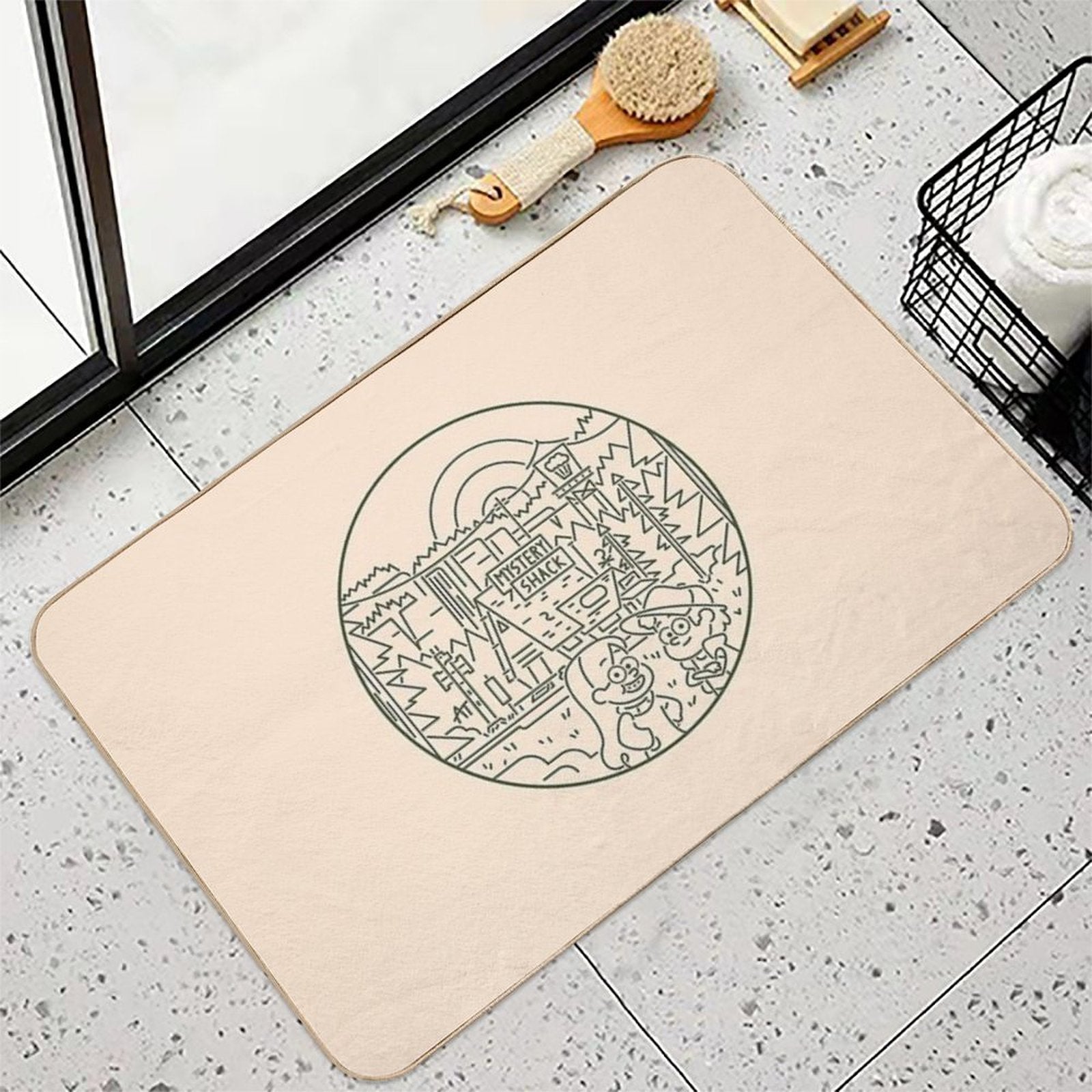 Gravity Falls Line Art  Odorless Bath Mat