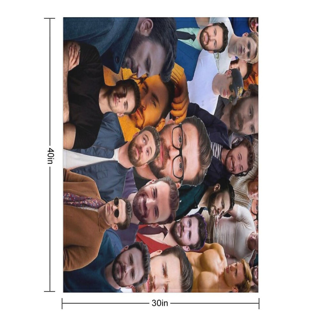 Chris Evans Photo Collage Easy Care Throw Blanket