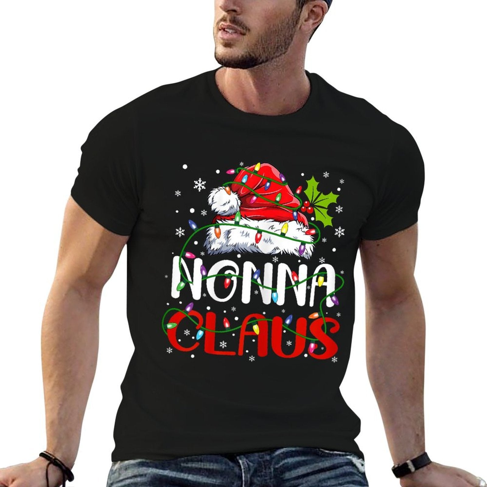 Nonna Claus Christmas Santa Matching Family Xmas Pajamas  Breathable T-Shirt