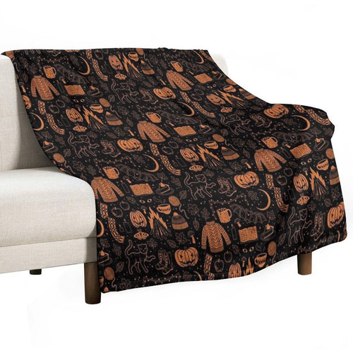 Autumn Nights Halloween Lightweight Throw Blanket