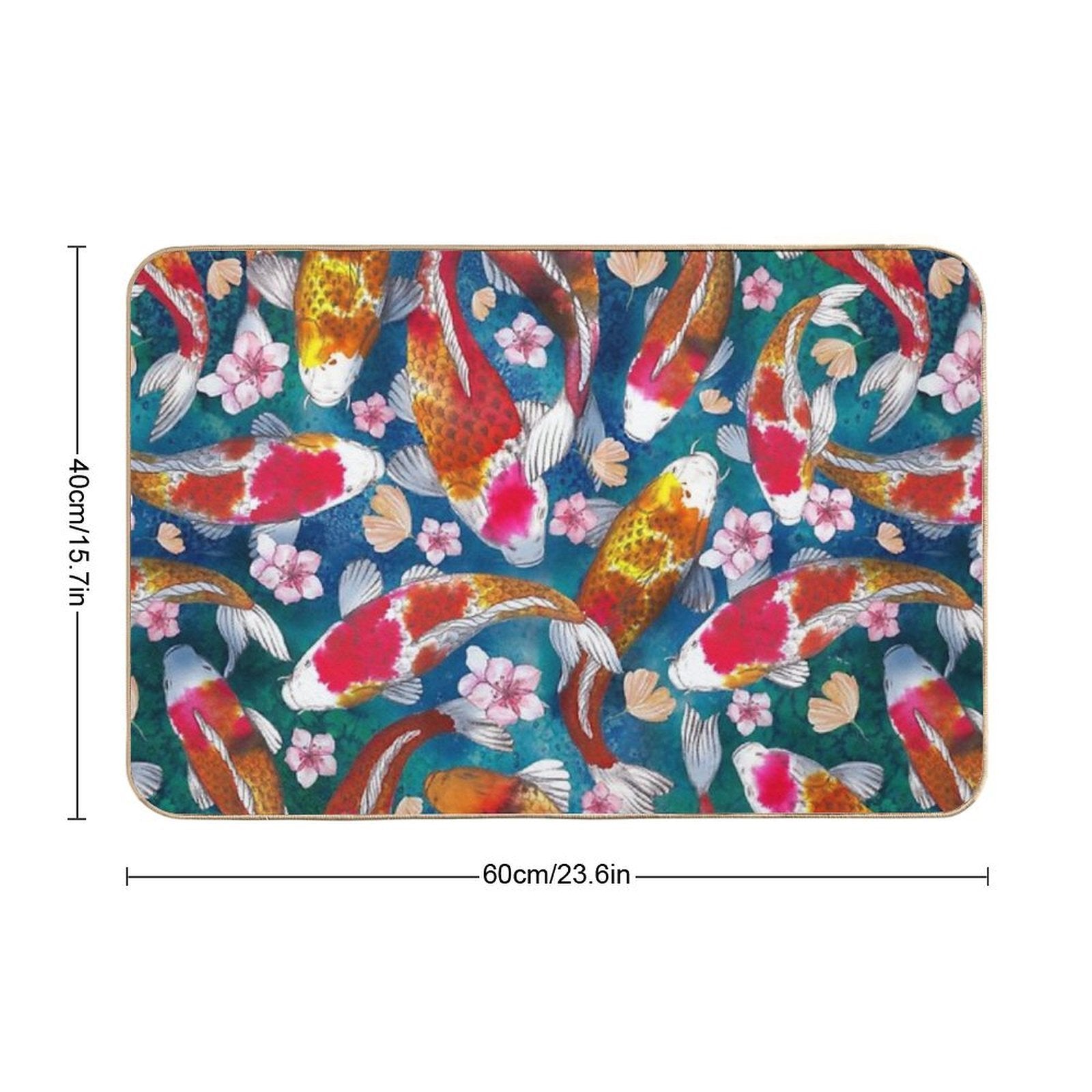 Koi Fish Pattern  Easy To Clean Bath Mat