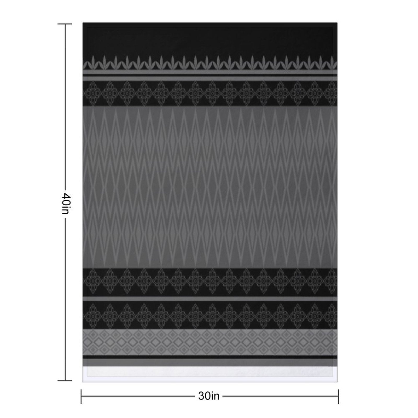 Geometric Ethnic Pattern Oriental in Black And Gray Lightweight Throw Blanket