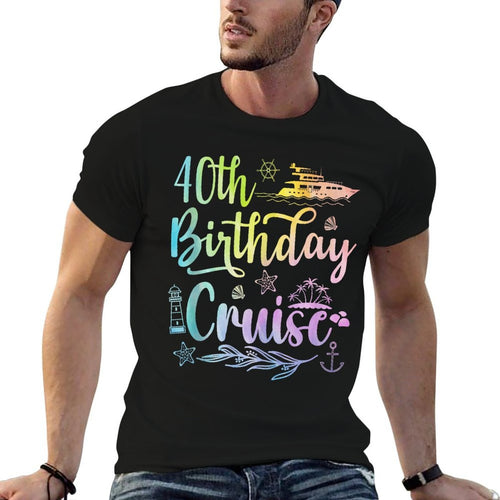 40th Birthday Cruise Funny 40 Years Old Cruise Squad Women  Oversized Silhouette T-Shirt