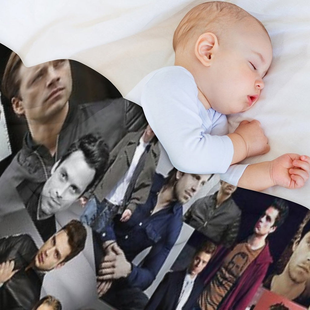 Sebastian Stan Assorted Collage Durable Throw Blanket