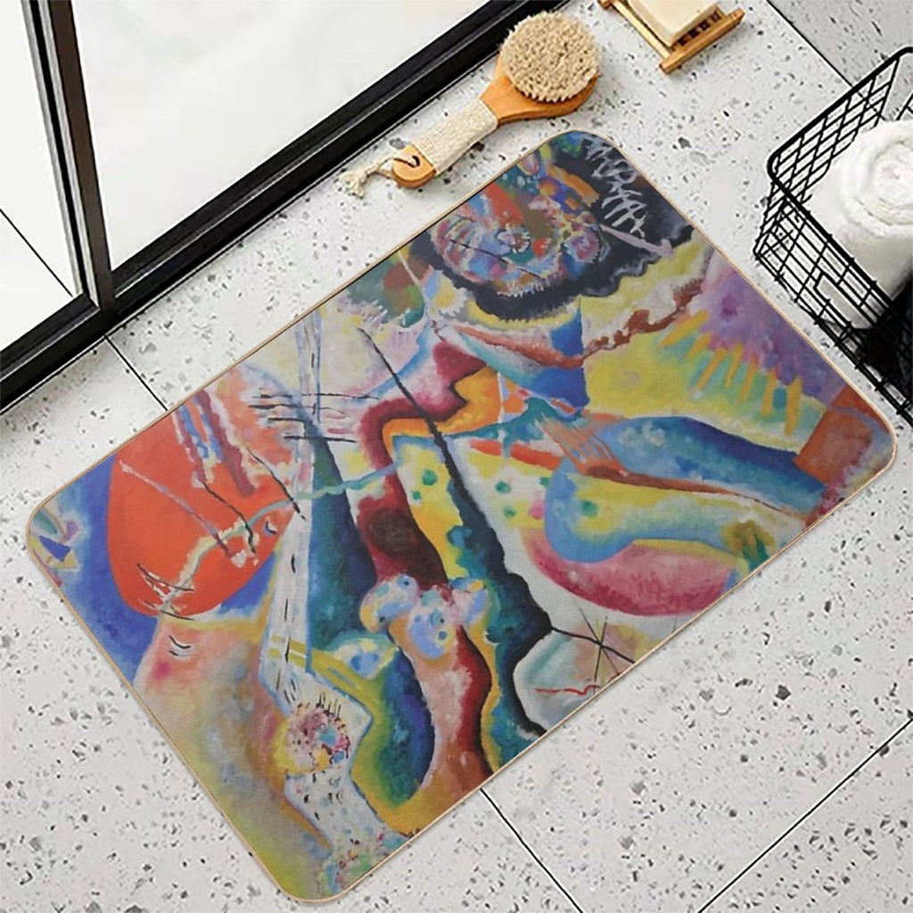Red Chalkboard, Abstract, Wassily Kandinsky  High-Traffic Bath Mat