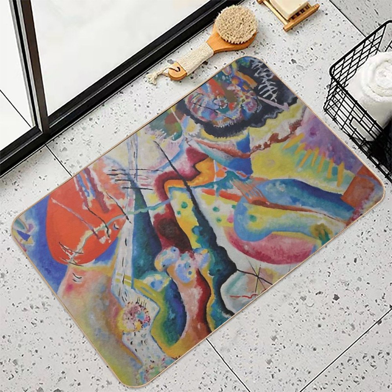 Red Chalkboard, Abstract, Wassily Kandinsky  High-Traffic Bath Mat