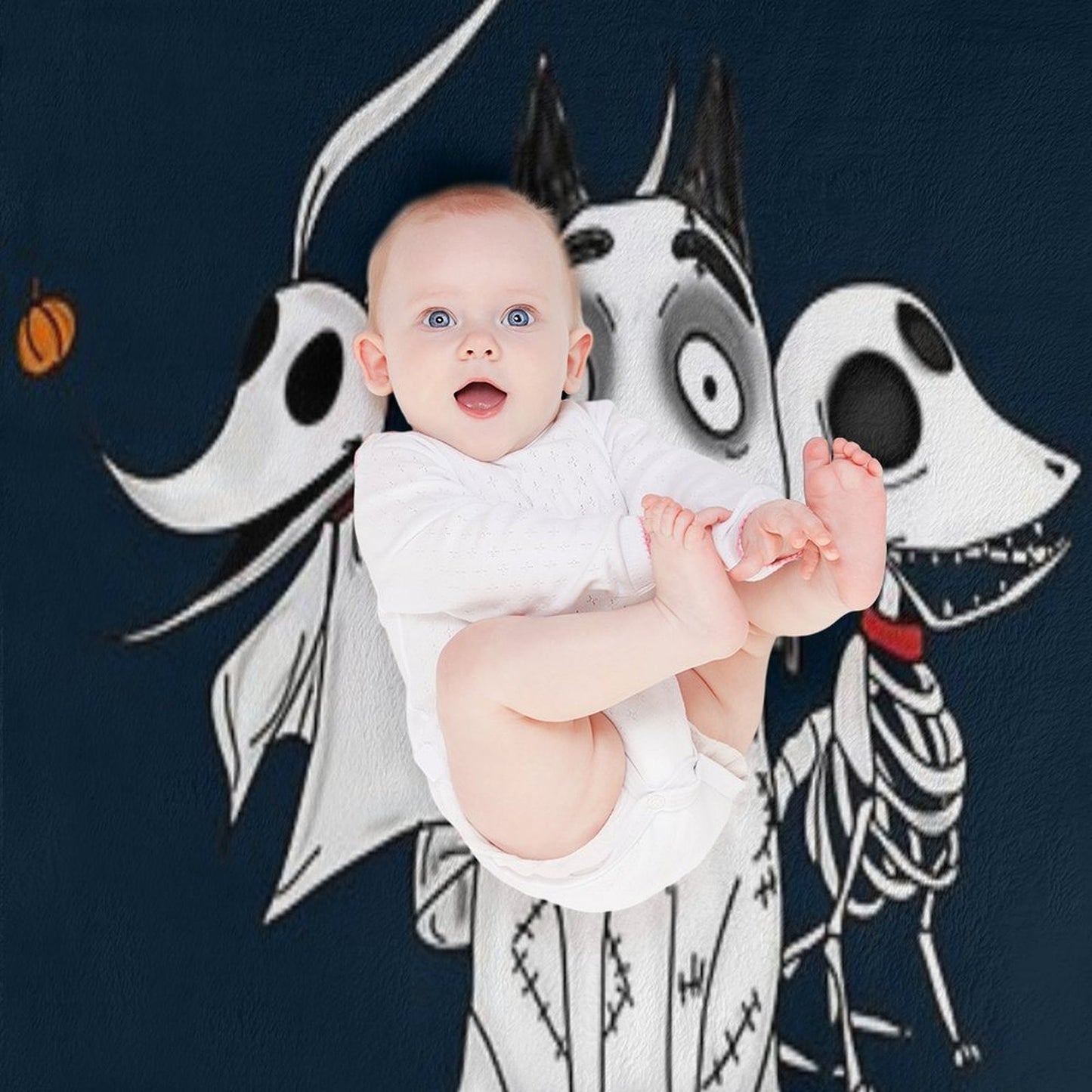ZERO, SCRAPS And SPARKY Dog Tim Burton Movies All-season Throw Blanket