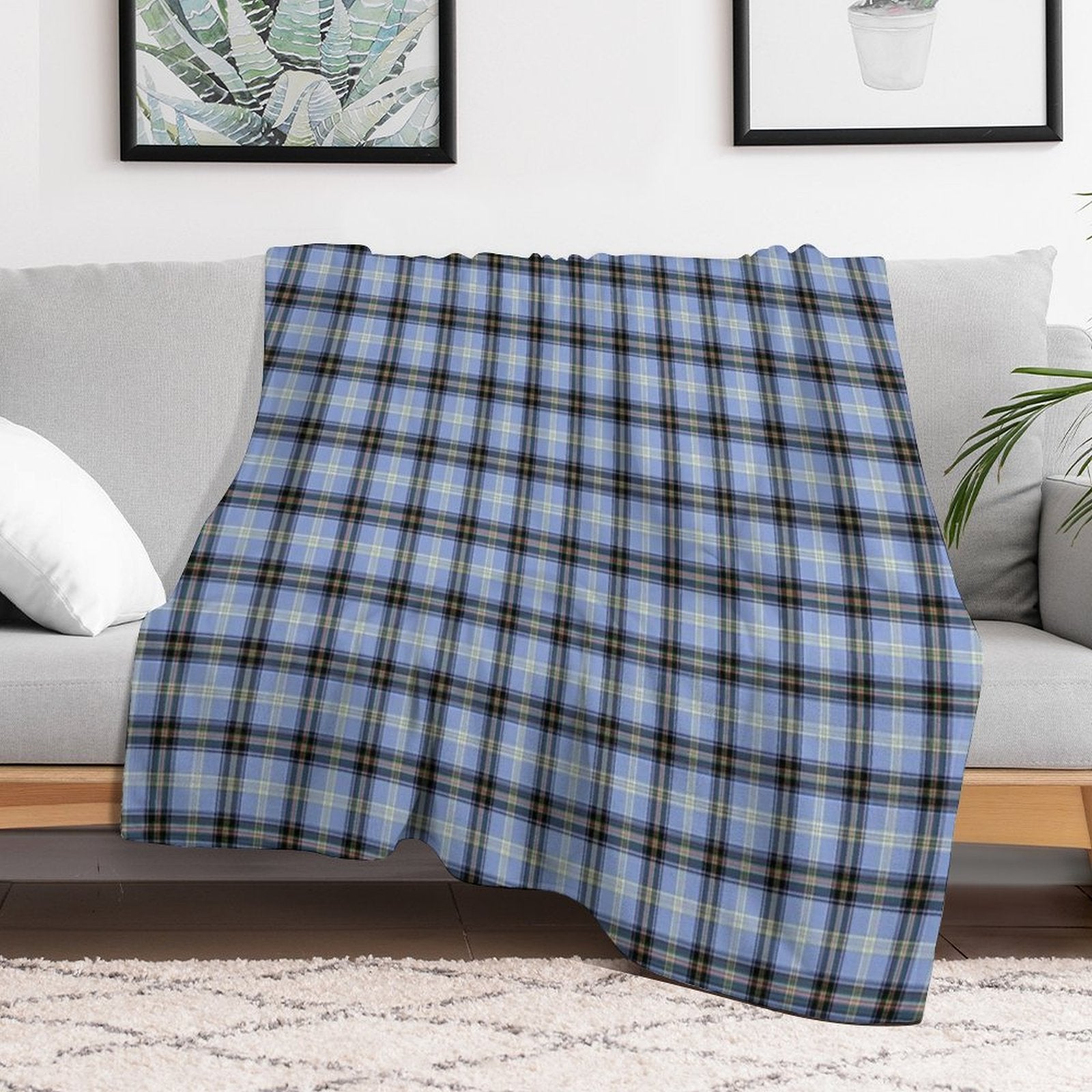 Clan Bell Tartan Anti-pilling Throw Blanket