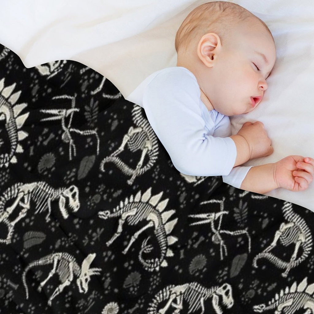 Excavated Dinosaur Fossils Machine-washable Throw Blanket