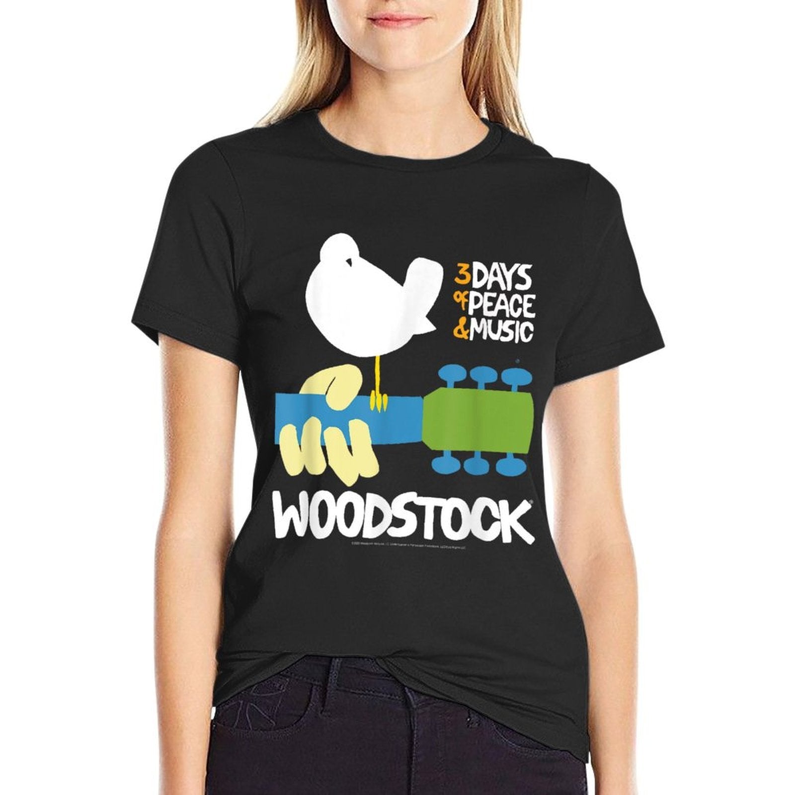 Woodstock - 3 Days Of Peace And Music Poster  High-quality Stitching T-Shirt