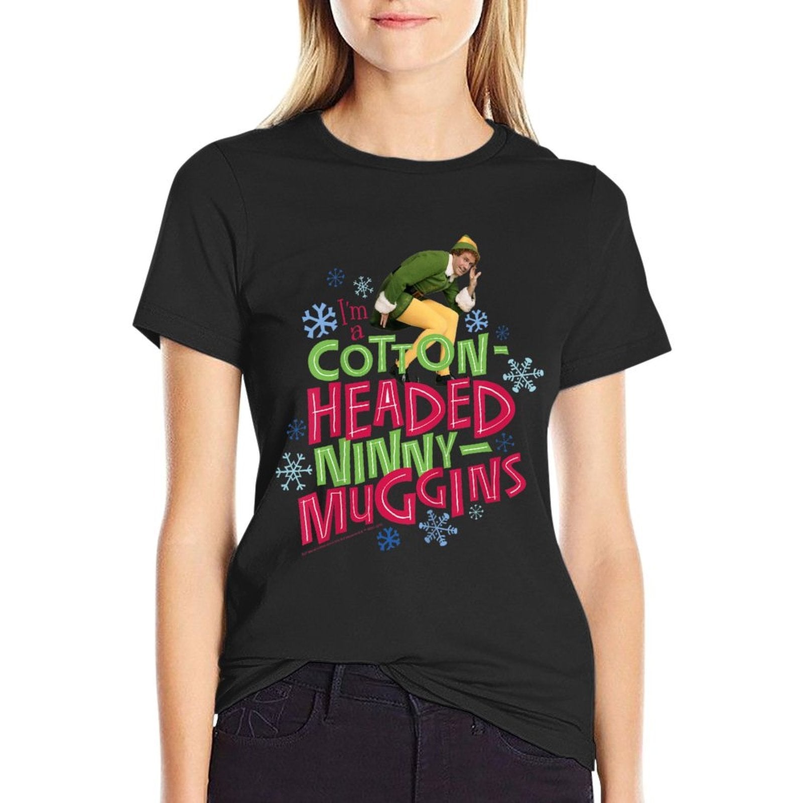 Kids Elf Buddy Cotton Headed Ninny Muggins Large Text  Polyester Blend T-Shirt