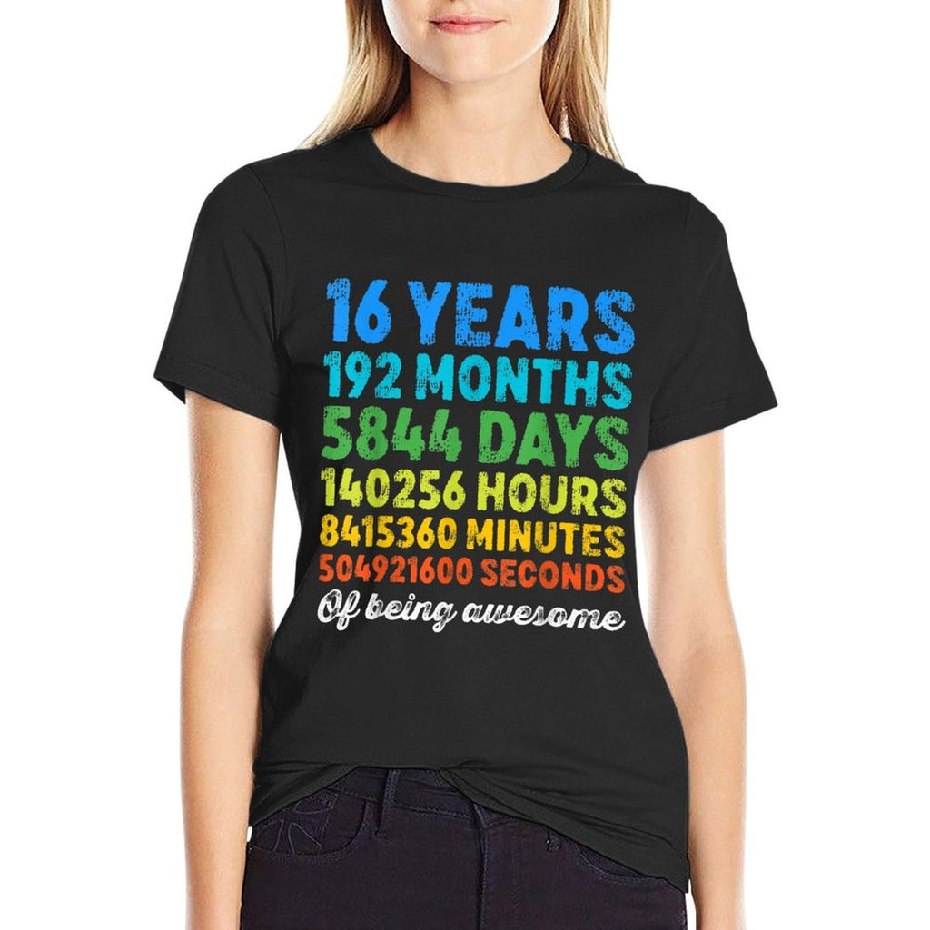 16 Years Old 16th Birthday Vintage Retro Countdown  Moisture-wicking T-Shirt