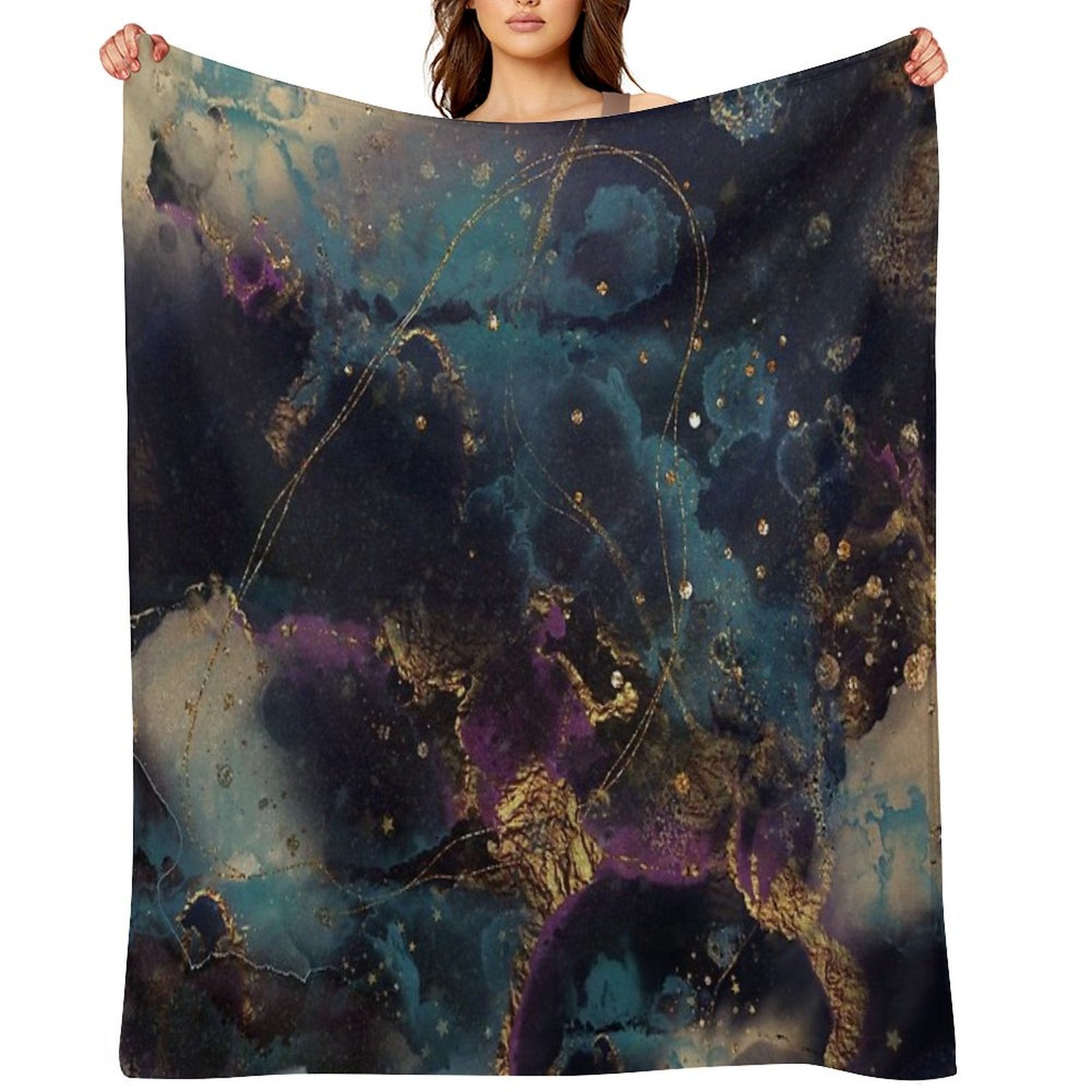 Abstract Stardust Galaxy Anti-pilling Throw Blanket