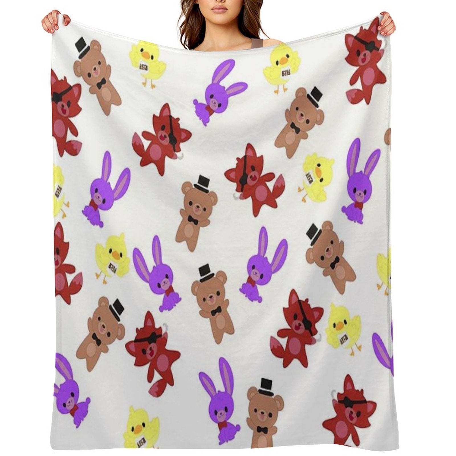 Cute Fnaf Pattern Compact Throw Blanket