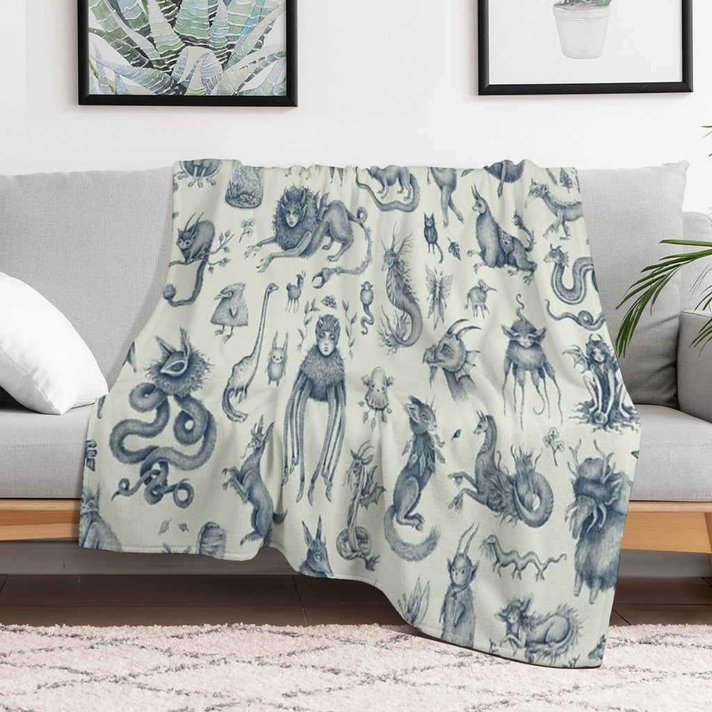 Beings And Creatures Premium Throw Blanket