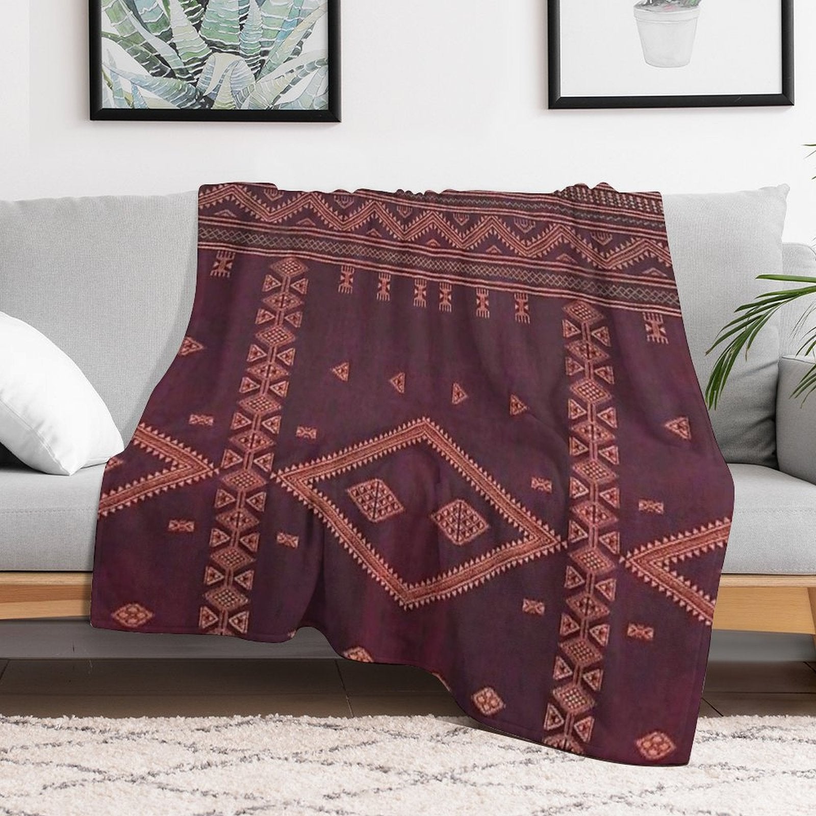 Traditional Moroccan Design Multi-functional Throw Blanket