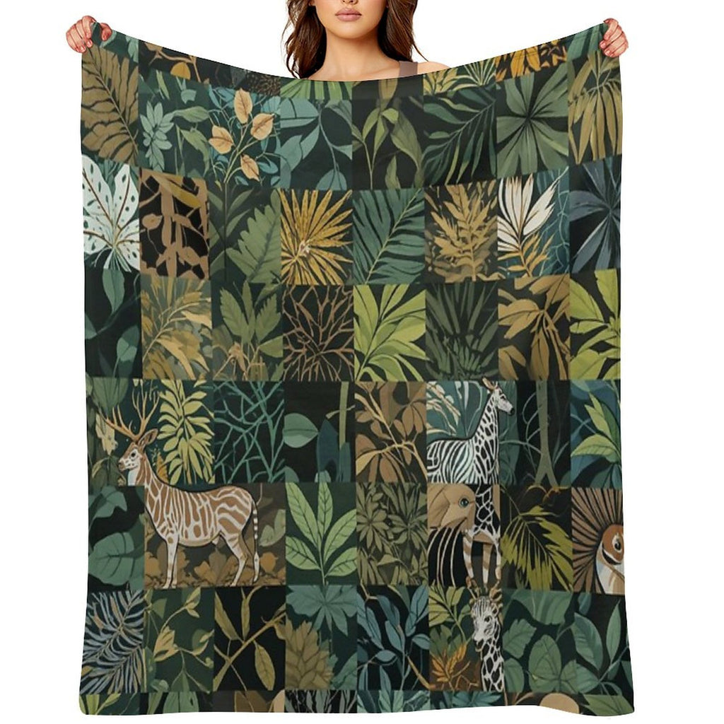 Mixed Tropical Patterns Gift-ready Throw Blanket