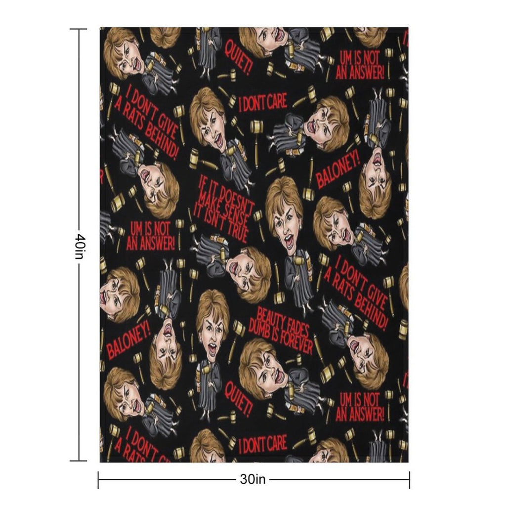Black  Judge Judy Print Eco-conscious Throw Blanket