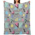 Eighties Memphis Pattern Design Wrinkle-free Throw Blanket