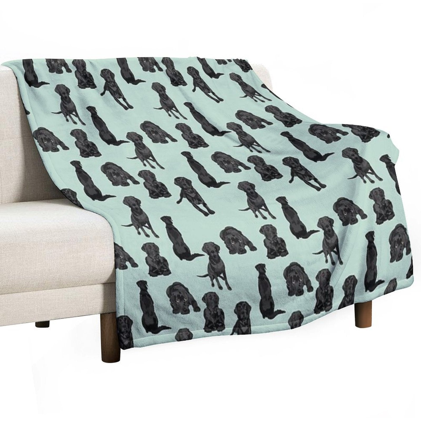 Black Labrador Travel-friendly Throw Blanket