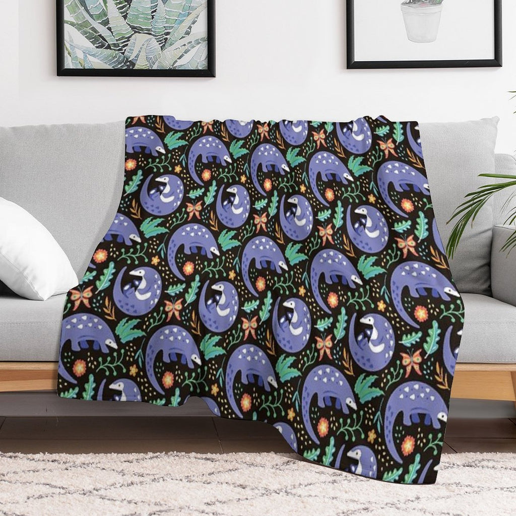 Pangolin Pattern - Tropical Pattern Anti-pilling Throw Blanket