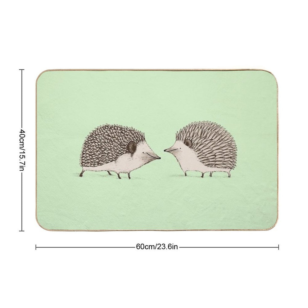 Two Hedgehogs  Rapid-Drying Bath Mat