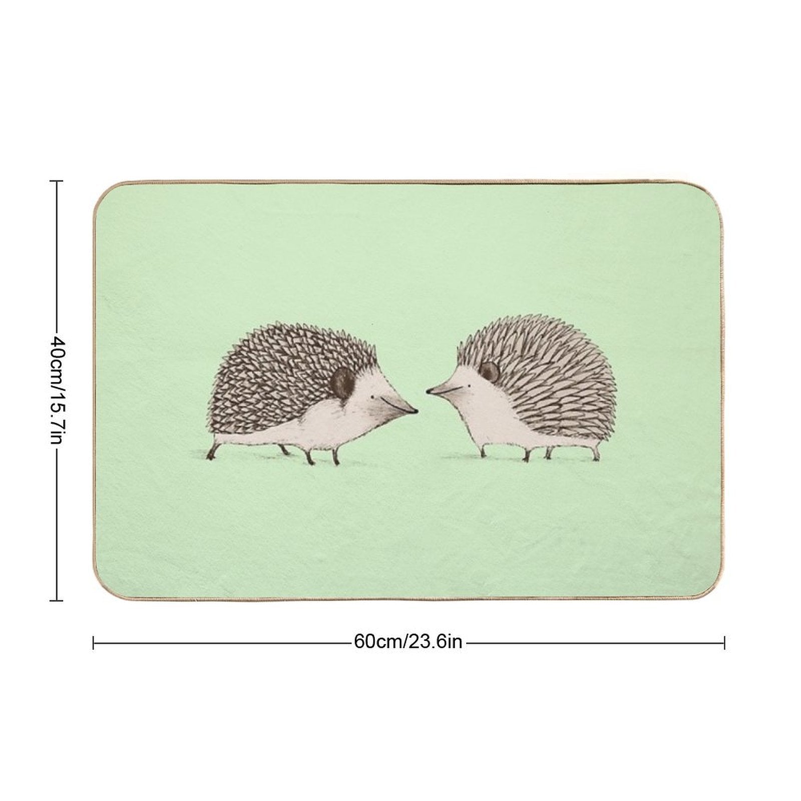 Two Hedgehogs  Rapid-Drying Bath Mat