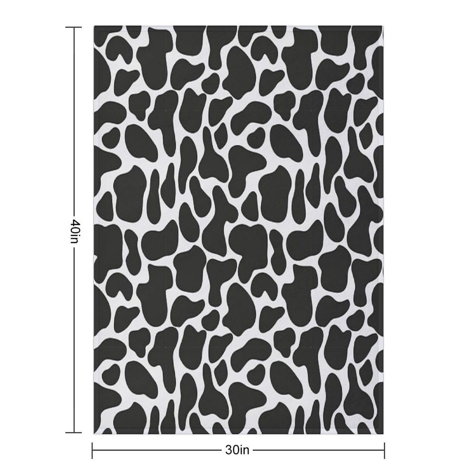 Black & White Animal Print - Cow Print Quick-dry Throw Blanket