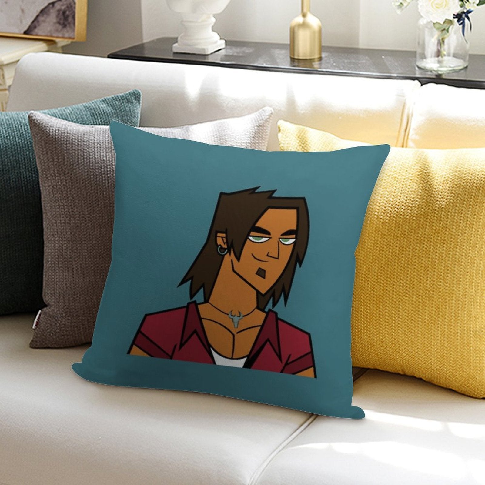 Total Drama - Alejandro Soft Reinforced Edging Throw Pillow