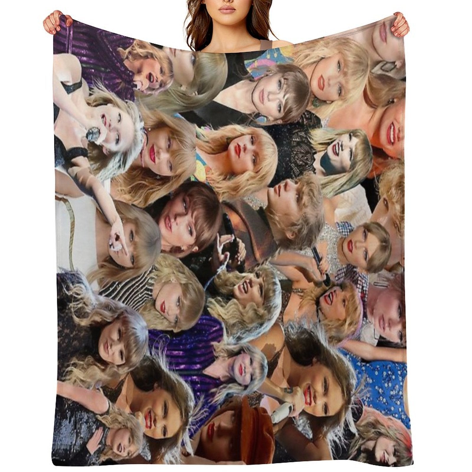 Taylor Photo Collage Anti-pilling Throw Blanket