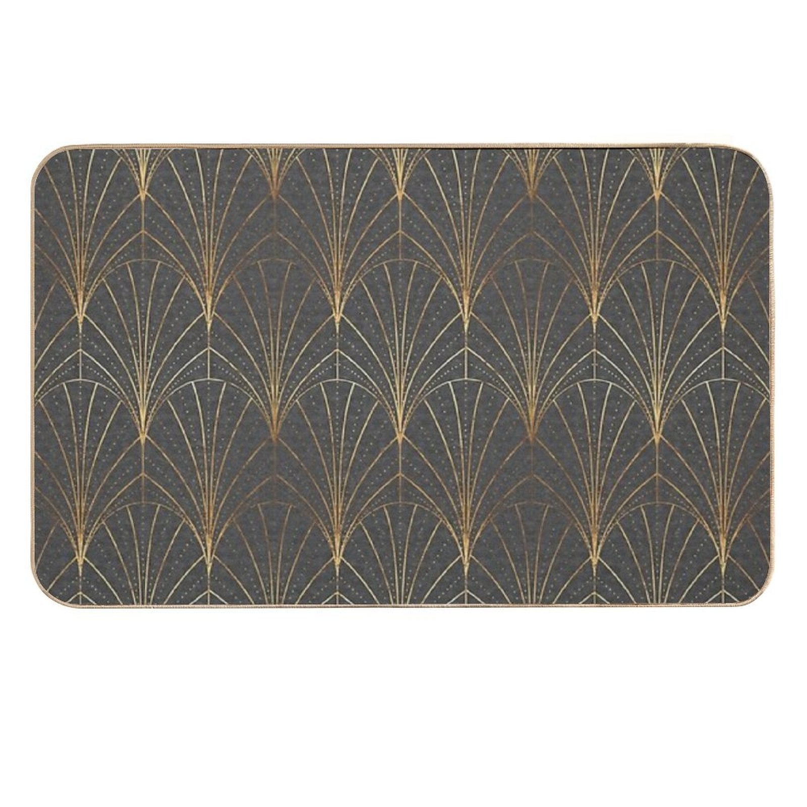Art Deco Waterfalls  Textured Grey  Versatile Bath Mat