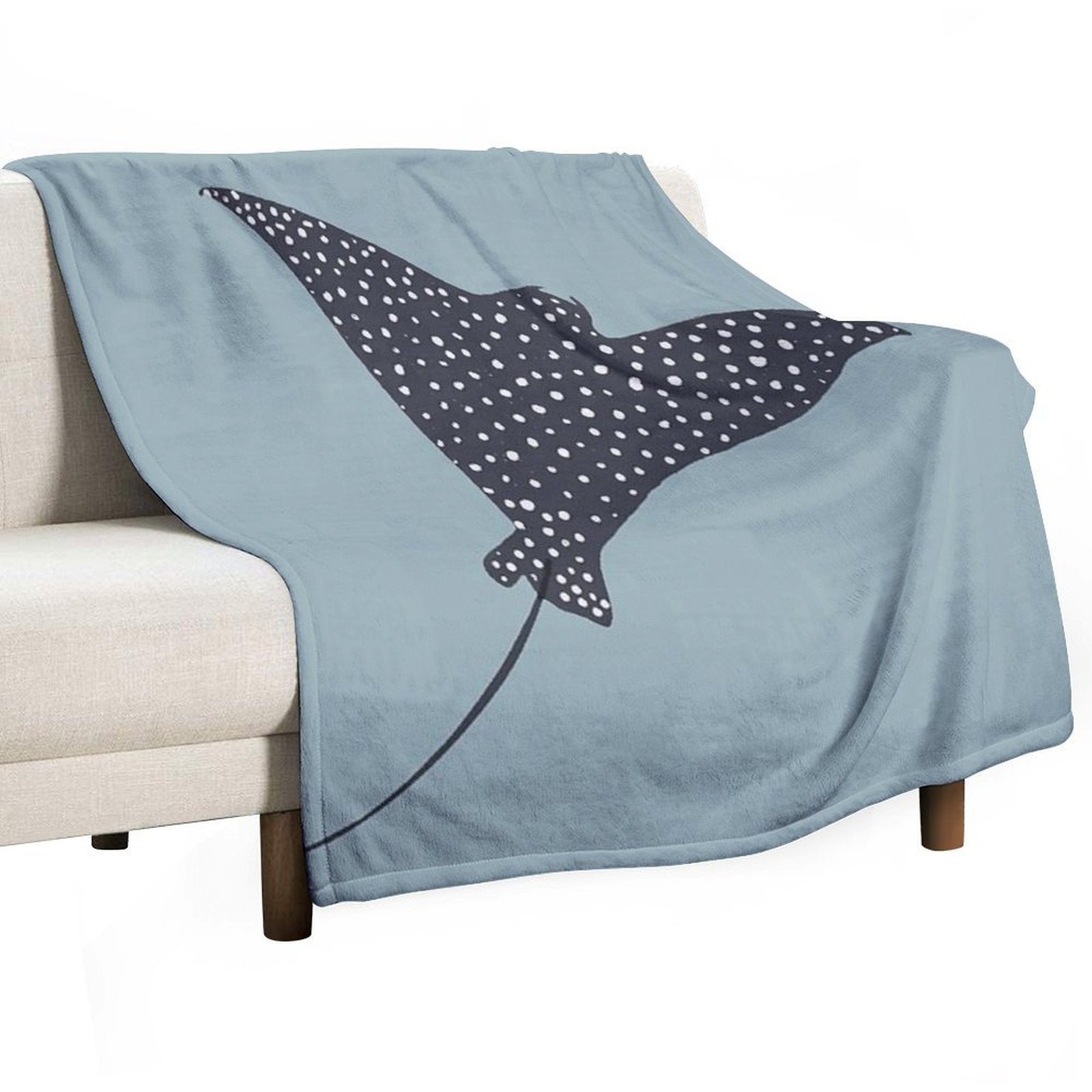 Stingray Fish Illustration Sustainable Throw Blanket