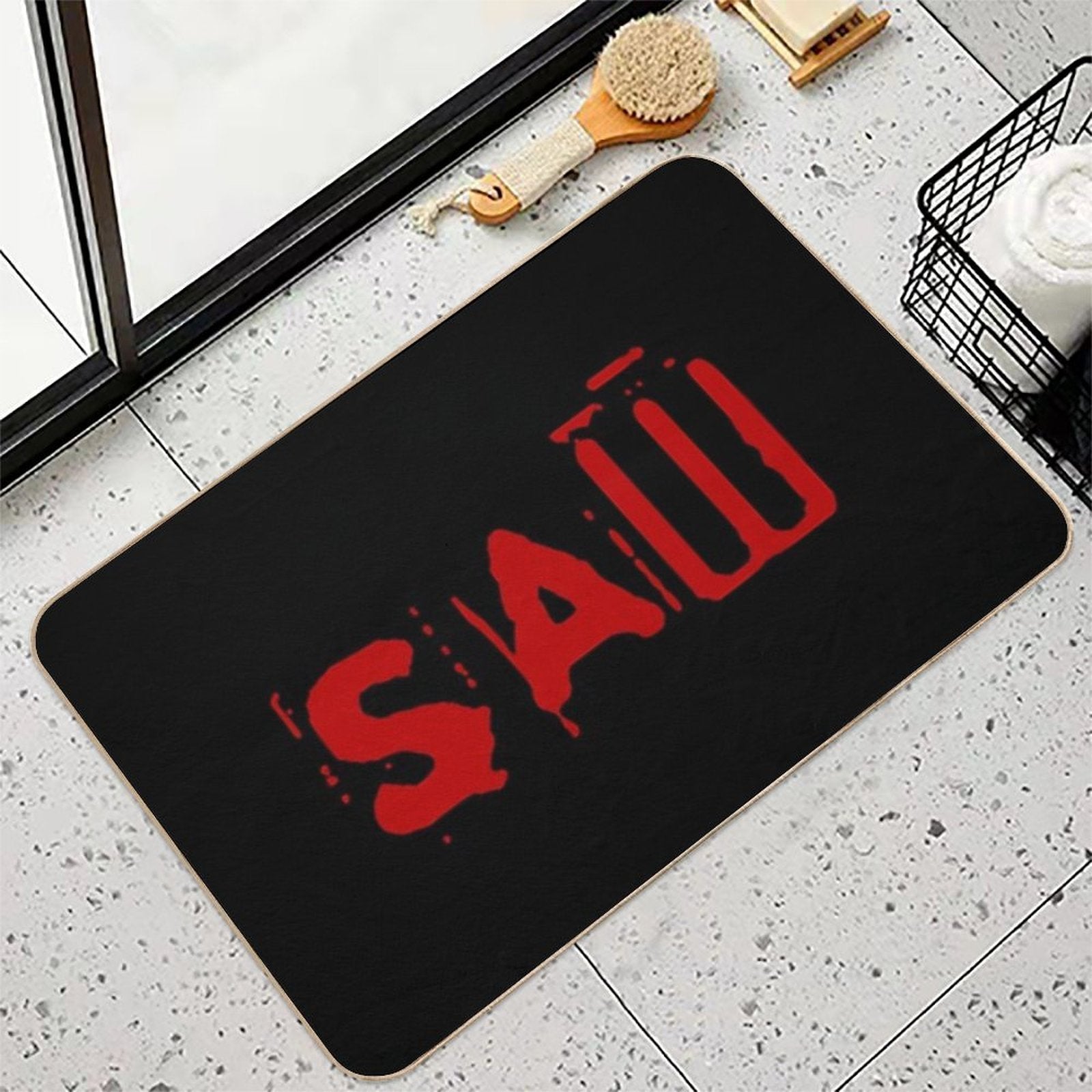 Saw Movie Logo Horror  Rapid-Drying Bath Mat